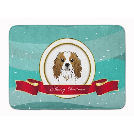 Carolines Treasures Cavalier Spaniel Merry Christmas Machine Washable Memory Foam Mat BB1534RUG